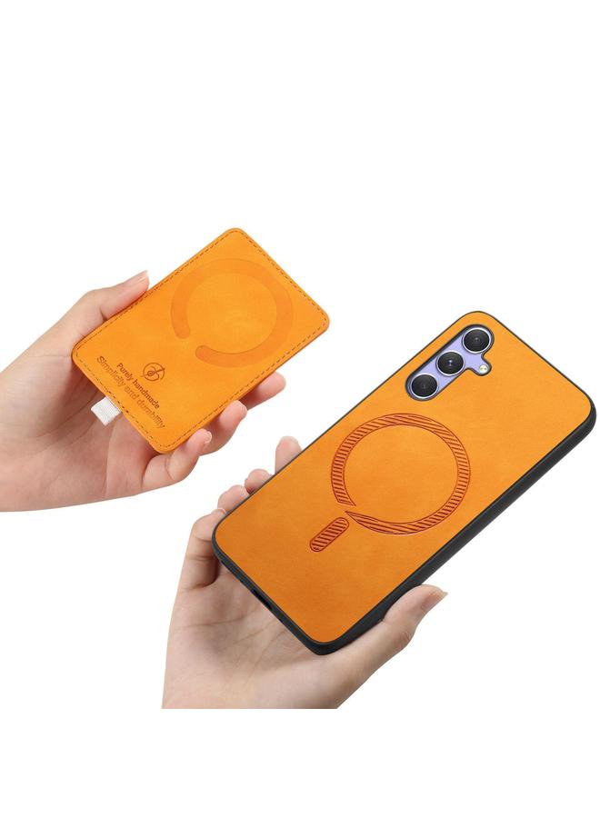 S-TOP Case For Samsung Galaxy A25 Retro Cross Leather Ring Side Insert Card Bag MagSafe Phone Case - Image 3