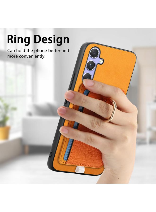 S-TOP Case For Samsung Galaxy A25 Retro Cross Leather Ring Side Insert Card Bag MagSafe Phone Case - Image 5