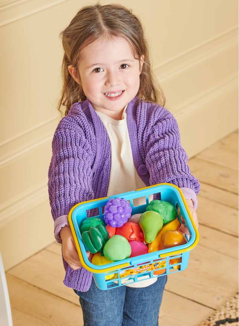 CASDON Fruit & Veg. Toy Basket: Assorted Fruits And Vegetables, Perfect For Playing Shops. Suitable For Children Aged 2+ - Image 2