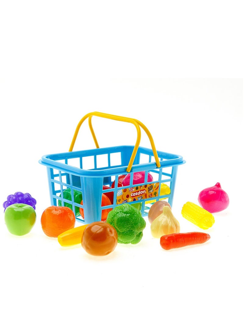 CASDON Fruit & Veg. Toy Basket: Assorted Fruits And Vegetables, Perfect For Playing Shops. Suitable For Children Aged 2+ - Image 5