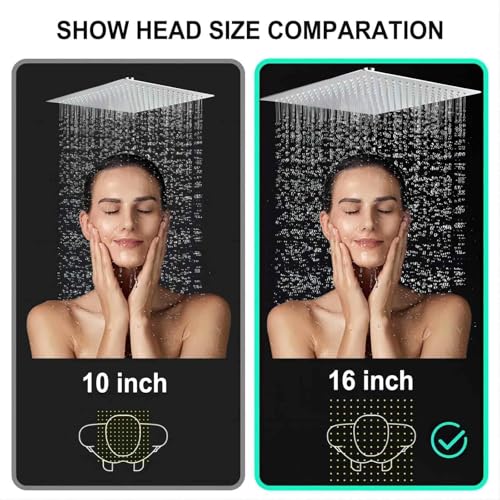 Yodel Faucet 16 Inch Oversized Rain Shower Head – Brushed Nickel, Ultra-Thin 304 Stainless Steel, High Pressure, Ceiling Mount, Spa-Style Full Coverage for Large Bathrooms - Image 4