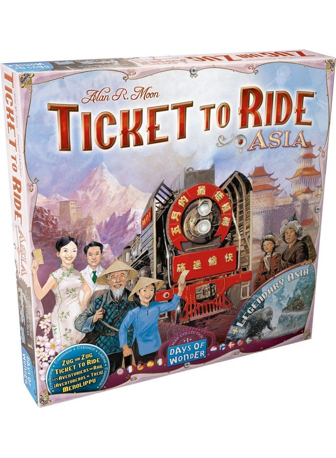 دايز أوف ووندر لعبة Asia Board Game Expansion - وسّع مغامراتك في السكك الحديدية! لعبة عائلية ممتعة للأطفال والكبار، من سن 8 سنوات فما فوق، من 2 إلى 6 لاعبين، مدة اللعب من 30 إلى 60 دقيقة، من صنع Days Of Wonder - Image 1