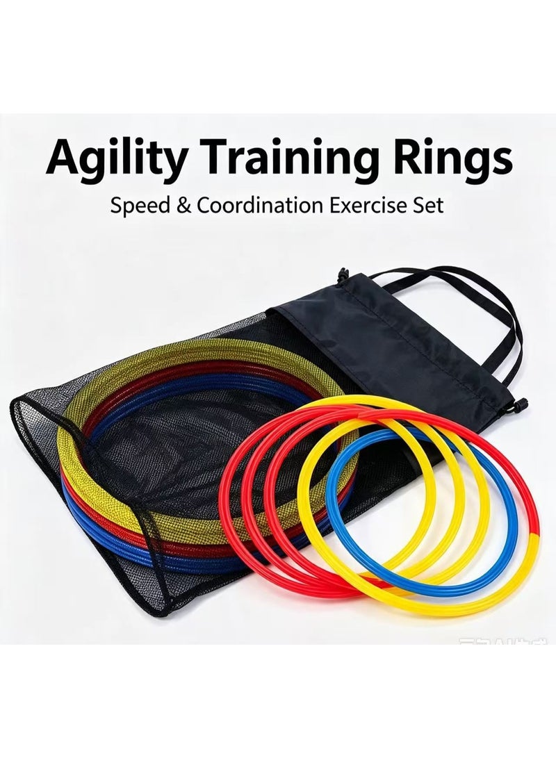 Goolsky Agility Training Rings, Speed Coordination Exercise Set, Multicolor Plastic Agility Hoops with Storage Bag for Sports Training, Football Fitness Workout - Image 5