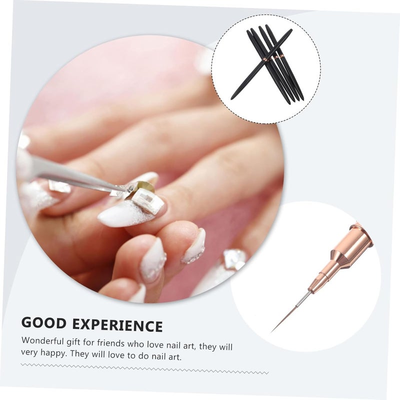 5Pcs Nail Art Liner Brush Set For DIY Designs Thin Pens Home Manicure Smooth Application - Image 4