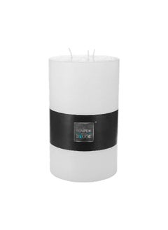 atmosphera Fragrance-Free Sleek Design 3 Wicks Round Rustic Candle White 3 kg 136580A  - Image 1