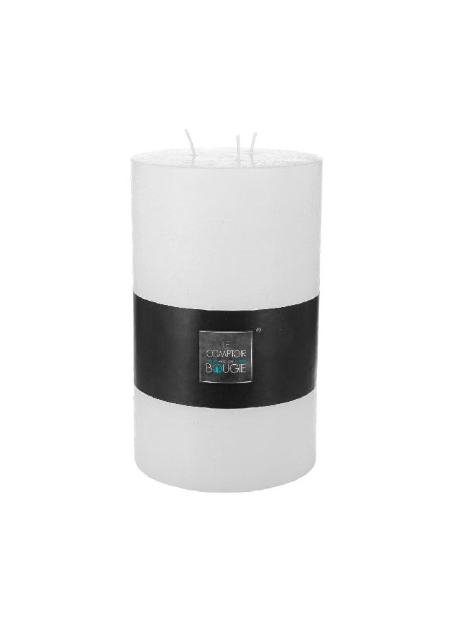 atmosphera - Fragrance-Free Sleek Design 3 Wicks Round Rustic Candle White 3 kg 136580A - Image 1