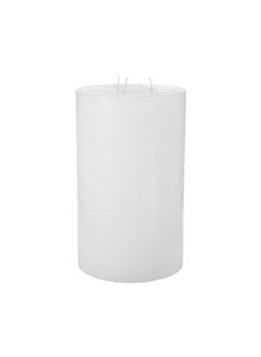 atmosphera Fragrance-Free Sleek Design 3 Wicks Round Rustic Candle White 3 kg 136580A  - Image 2