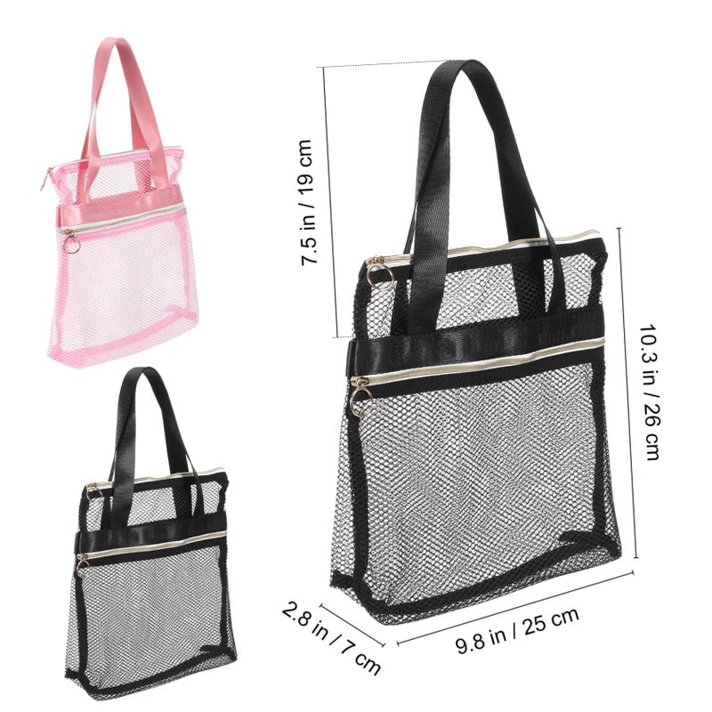 Mesh Shower Toiletries Bag 2pcs Set Compact Lightweight For Travel Gym Camping - Image 3