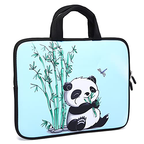 HAPLIVES 14 15 15.4 15.6 inch Laptop Handle Bag Computer Protect Case Pouch Holder Notebook Sleeve Neoprene Cover Soft Carrying Travel Case For Dell Lenovo Toshiba HP Chromebook ASUS Acer (Panda & Bamboo) - Image 3