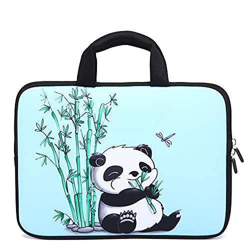 HAPLIVES 14 15 15.4 15.6 inch Laptop Handle Bag Computer Protect Case Pouch Holder Notebook Sleeve Neoprene Cover Soft Carrying Travel Case For Dell Lenovo Toshiba HP Chromebook ASUS Acer (Panda & Bamboo) - Image 1