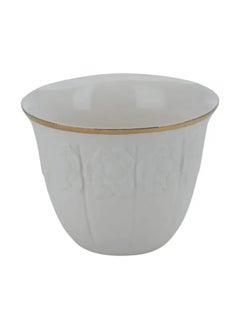 Alsaif Gallery Arabic Coffee Cups White Matte Rose Carving 12Pieces  - Image 2