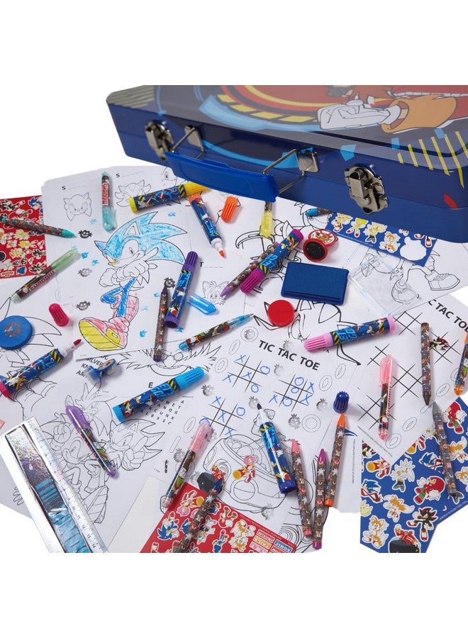 Innovative Designs Sonic The Hedgehog Deluxe Activity Set for Kids with Carrying Tin, Coloring Sheets, Stickers, & Art Supplies, 200+ Pieces - Image 5