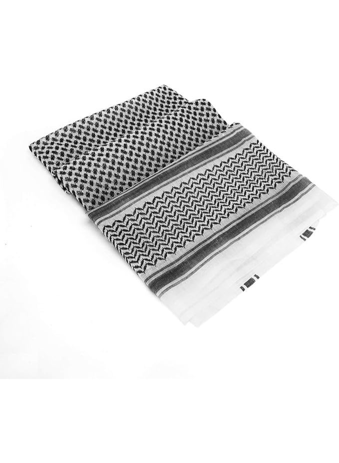 فابينني شماغ عربي كبير أسود، كوفية، حجاب عربي تقليدي للرجال وشال إسلامي، لفافة صحراوية، كوفية خفيفة الوزن قابلة للتهوية للشمس والغبار والصلاة - Image 2