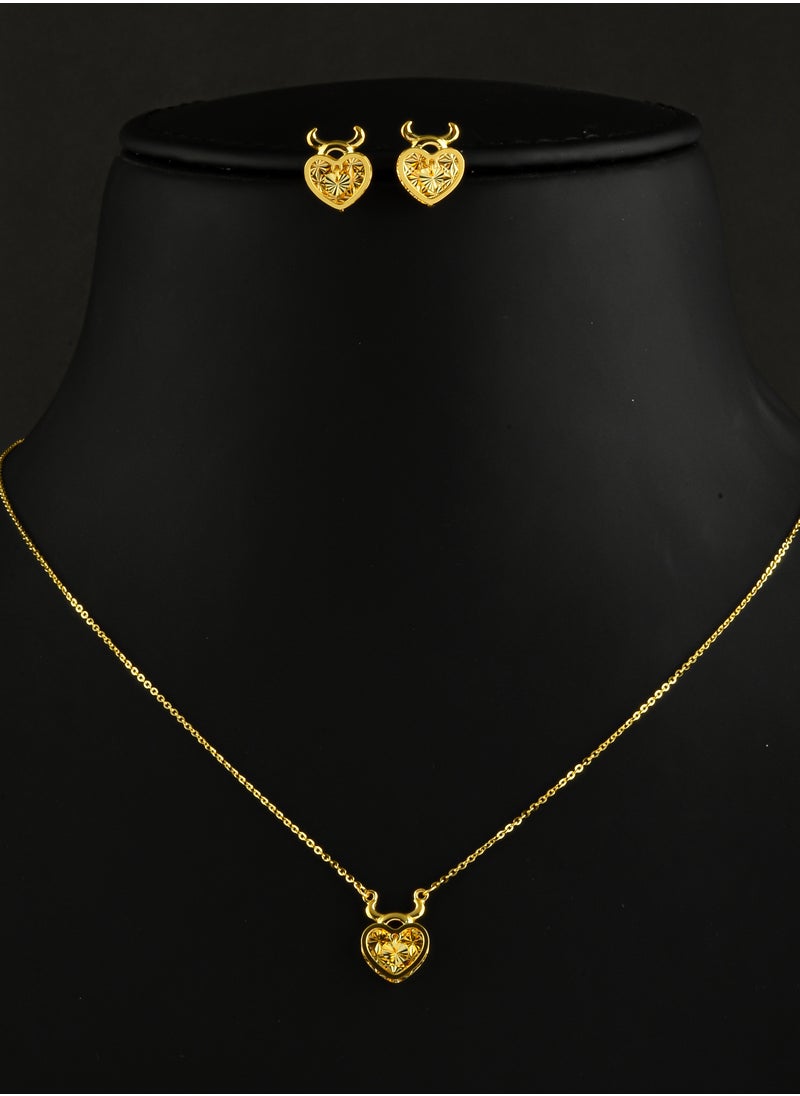 BAFLEH JEWELLERY Inspired by Tradition, Perfected for Comfort – Lightweight 22kt Gold Necklace Set by Bafleh for Graceful Occasions 