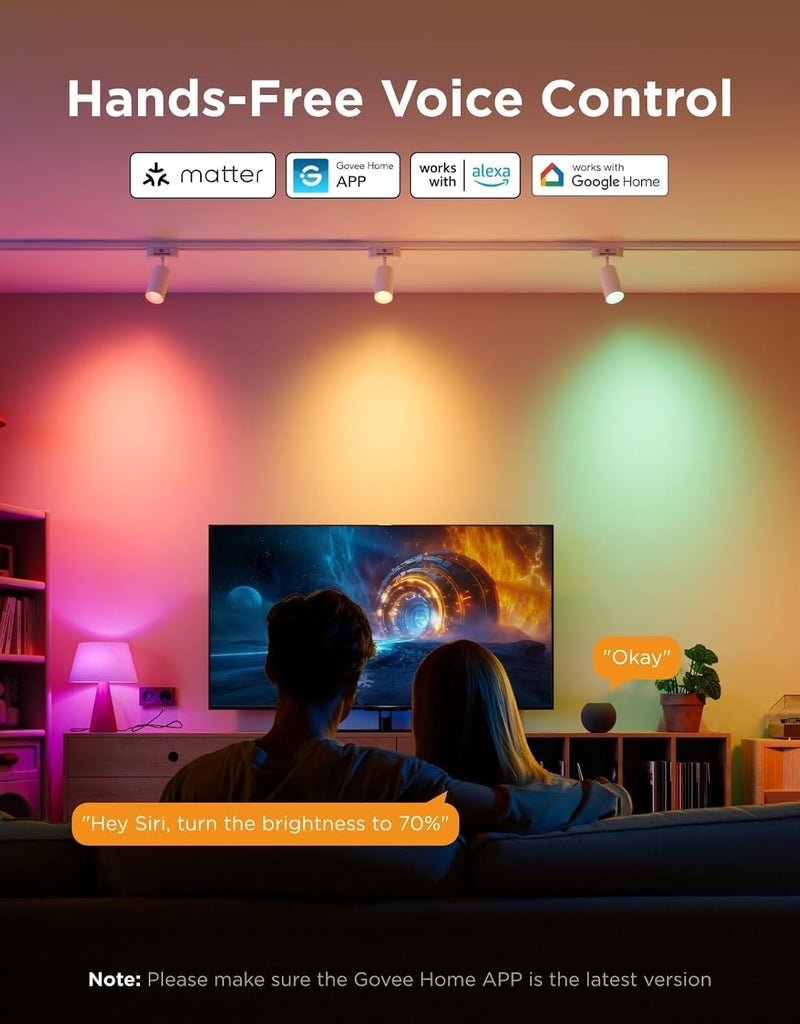 Govee Smart Light Bulb E14, RGBWW LED Lamp, Works with Matter, Alexa, Google Assistant, Smart Bulb E14 Light Bulb 450 LM, Dimmable with 16 Million DIY Colours, 54 Scenes, Pack of 4 - Image 3