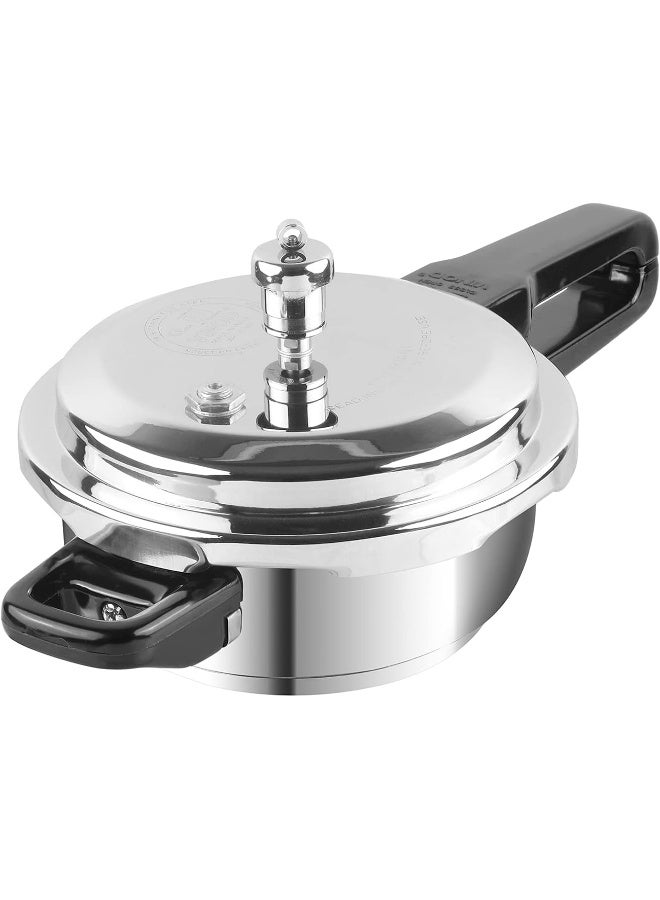 VINOD Junior (3.5L + 5L)cm Sandwich Bottom Stainless Steel Pressure Cooker Combo Set of 2 with common Lid | 3.5 Litre and 5 Litre | Induction and Gas Compatible | SAS Base | ISI and CE Certified silver - Image 4