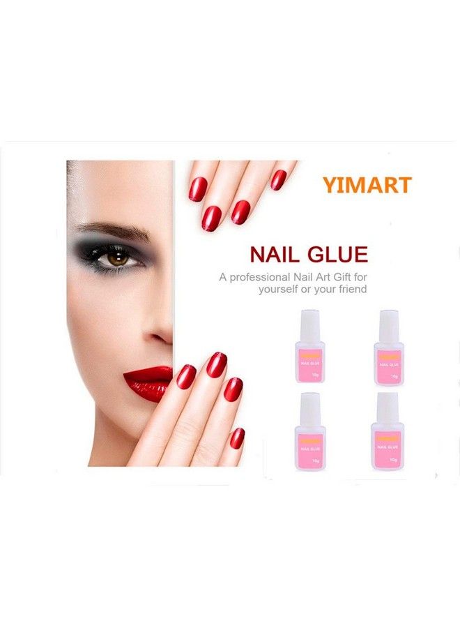 Yimart 10G Fast Drying Strong Adhesive Glue For False Nail Tip Manicure Decoration Nail Glue With Brush (4Pcs) - Image 3