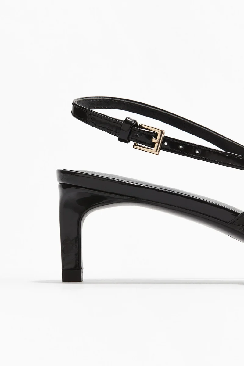 H&M Leather slingback court shoes