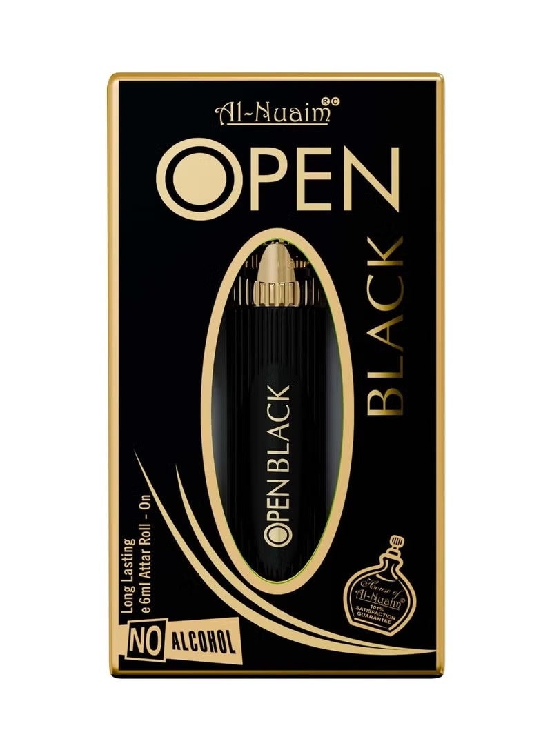 أل نواعم عطر النعيم أوبن بلاك أتور رول أون زيت عطري 6 مل | عطر مركز خالٍ من الكحول للرجال والنساء | رائحة خشبية مسكية منعشة تدوم طويلاً | زيت عطري عربي فاخر بحجم الجيب - Image 3