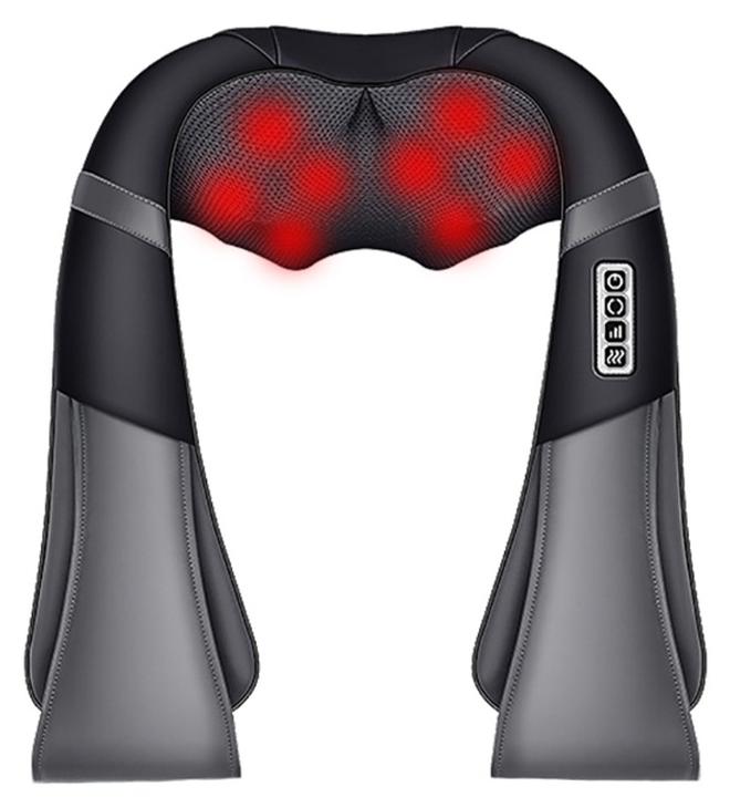 إيسي مدلك للرقبة والكتف مع حرارة مهدئة، مساج كهربائي ثلاثي الأبعاد لتدليك الأنسجة العميقة للكتف والساق والجسم لتخفيف آلام عضلات الجسم، مناسب للاستخدام في المنزل والمكتب والسيارة، أسود - Image 1