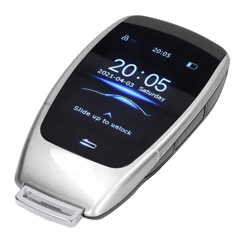 TK900 LCD Key Remote Keyless Entry For Start Stop Engine Silver Blue Screen - Image 4