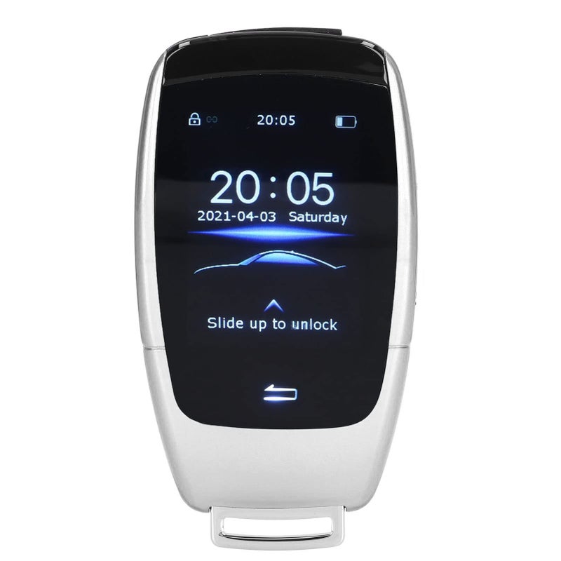 TK900 LCD Key Remote Keyless Entry For Start Stop Engine Silver Blue Screen - Image 2