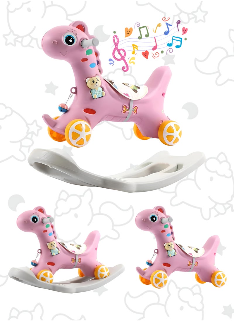Toshionics - 2-in-1 Baby Rocking Horse Ride & Scooter Toy Plastic Foot-to-Floor Ride On Swing for Kids Multipurpose Baby Toddler Rocking Chair Indoor Outdoor Nursery Playroom Rocking Chair - Image 1