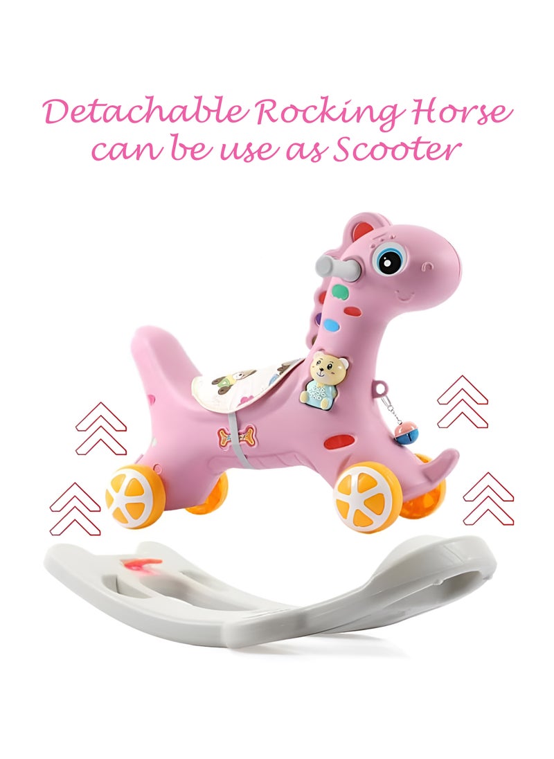 Toshionics - 2-in-1 Baby Rocking Horse Ride & Scooter Toy Plastic Foot-to-Floor Ride On Swing for Kids Multipurpose Baby Toddler Rocking Chair Indoor Outdoor Nursery Playroom Rocking Chair - Image 1