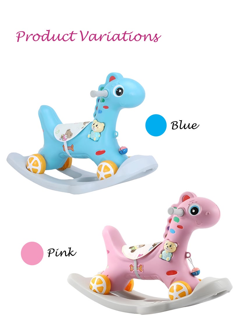 Toshionics - 2-in-1 Baby Rocking Horse Ride & Scooter Toy Plastic Foot-to-Floor Ride On Swing for Kids Multipurpose Baby Toddler Rocking Chair Indoor Outdoor Nursery Playroom Rocking Chair - Image 1