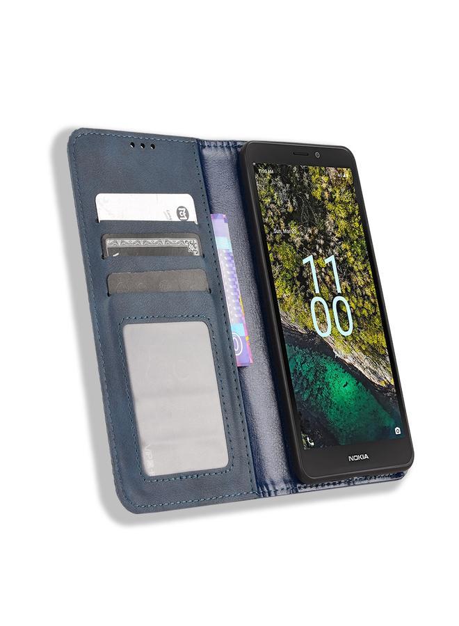 S-TOP Case For Nokia C100 Magnetic Buckle Retro Texture Leather Phone Case - Image 3