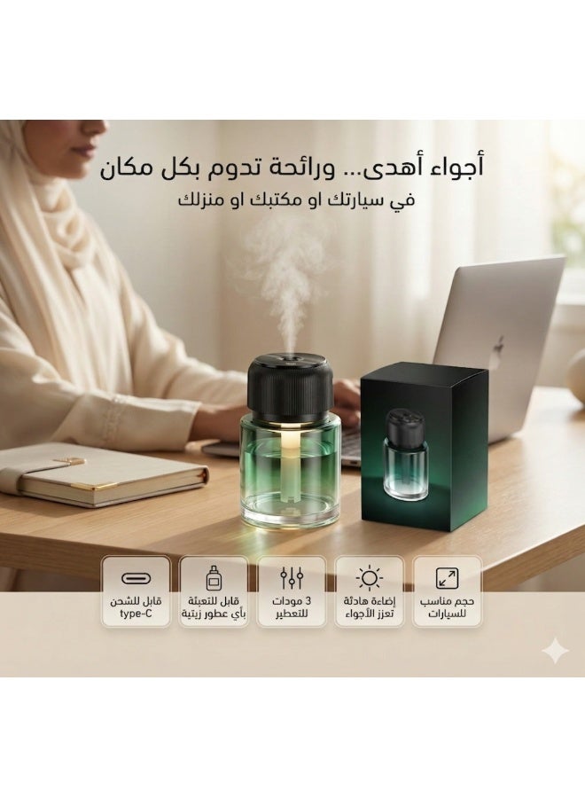 ثلاث ارباع مُوزّع للزيوت الأساسية ذكي وسلكي وقابل لإعادة الشحن، يحتوي على ثلاث مستويات رش وتأثير نجمي ليلًا. عطر طويل الأمد، ونجمة ساحرة، وراحة قصوى. - Image 4