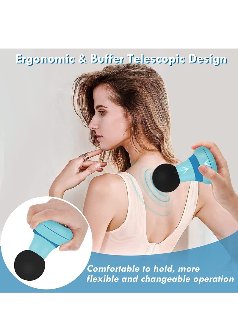إسكدنيا مدلك صغير محمول، مسدس لفافة استرخاء العضلات، مدلك اهتزاز منزلي (أزرق) - Image 4