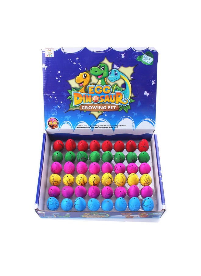 Dinosaur Egg Hatching Egg Stall In Water Breaking Shell Blind Box Deformed Gift Boys And Girls Children's Day Small Toys-Color:Small Eggs, One Size Larger, 48 Colored Cracks, 2.5x3.5cm, Collect And Purchase, Get A Dinosaur Card  - Image 1