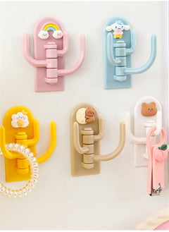 Generic 5-Piece Wall Self-adhesive Hook, Over Door Rack Hanger with 3 Hooks for Hanging Coat Towel Robe Keys, Multi function Wall Storage Rack for Home Kitchen Bathroom Office  - Image 1