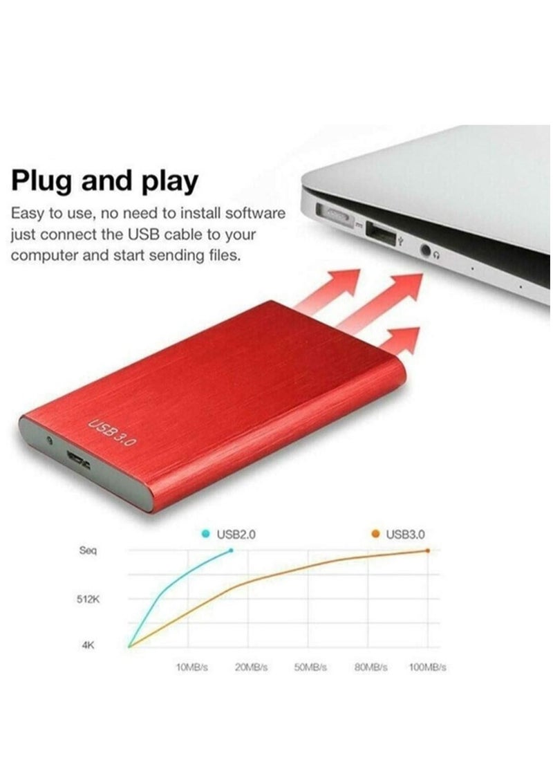 Generic - External Hard Drive External USB3.0 Mobile Data Storage HDD Ultra Thin Portable Hard External Hard Disk Large Capacity Ultra Small High Speed Transmission Hard Drive for Data Backup Movie Song Storage - Image 1