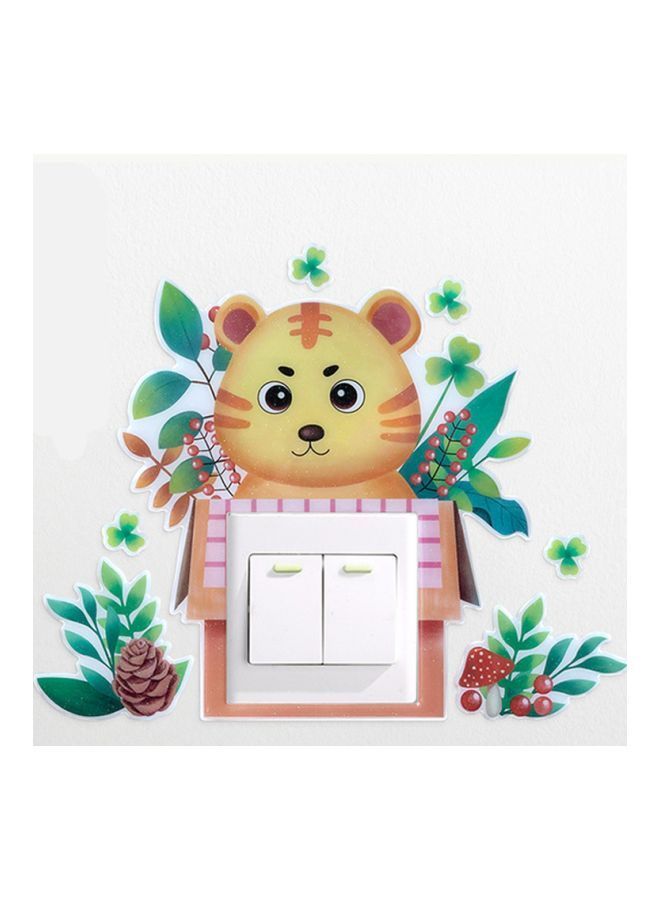 NIBEMINENT 3D Decorative Animal Wall Sticker Green/Yellow/Red 22x27cm - Image 1