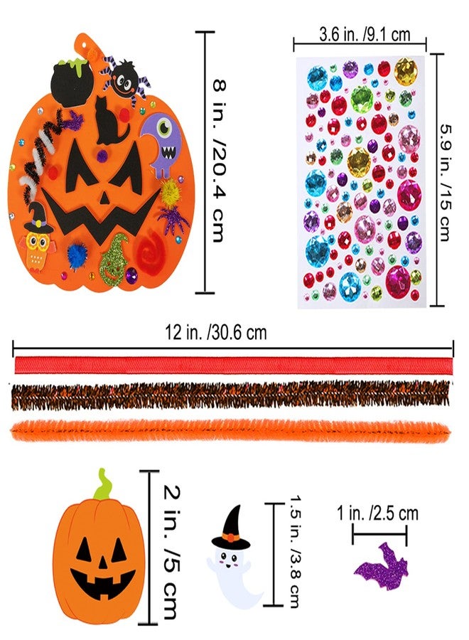 Winlyn 30 Kits Fall Halloween Pumpkin Decorations DIY Pumpkin Craft Kits Foam Pumpkin Shapes with Halloween Stickers Jack-O'-Lantern Face Stickers for Kids Gift Favors Art Project Classroom Activity - Image 2