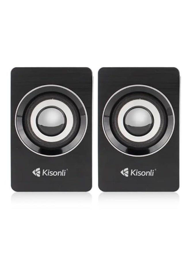 Kisonli A707 Mini Speaker Usb - Black-Kisonli A-707 USB Stereo Speaker – Clear Sound in Compact Design - Image 2