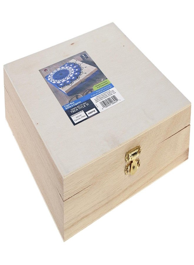 Plaid 40645e Natural Wood Cigar Box, Beige, 1.7" H X 8.3" L X 8.1" W