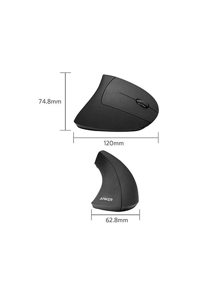 Anker AK-98ANWVM-UBA 2.4G Wireless Vertical Ergonomic Optical Mouse, 800/1200 /1600 DPI, 5 Buttons for Laptop, Desktop, PC, Macbook - - Image 5