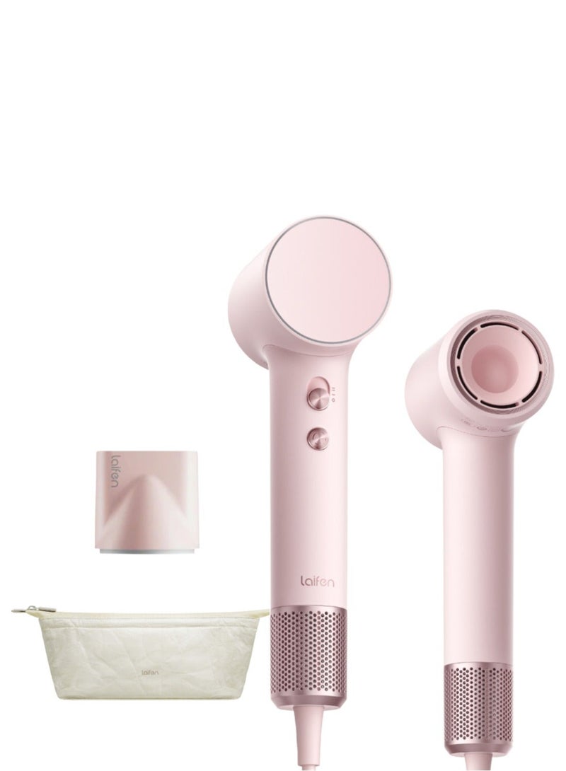لايفن باقه (اشتري مجفف الشعر واحصل على الفرشاة مجانًا) مجفف شعر أيوني صغير عالي السرعة - وردي مرجاني | مع فوهة مغناطيسية وحقيبة سفر + مشط هوائي محمول مزود بمرآة - لفك التشابك، شعيرات ناعمة، وتدليك فروة الرأس (وردي) - مجموعة اقتصادية - Image 2