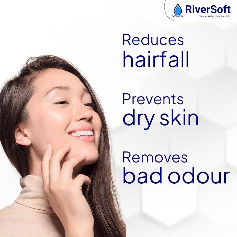 RiverSoft DIVA PRO Shower and Tap Filter for Hard Water | Water softener for bathroom | Reduces hair fall | 15-stage filter (Chrome, Pack of 1) - Image 5