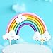 Aprildecember Rainbow Cloud Cake Topper Colorful Rainbow Soft Pottery Cake Cupcake Topper for Boys Girls Birthday Party Decorations Supplies - Image 2