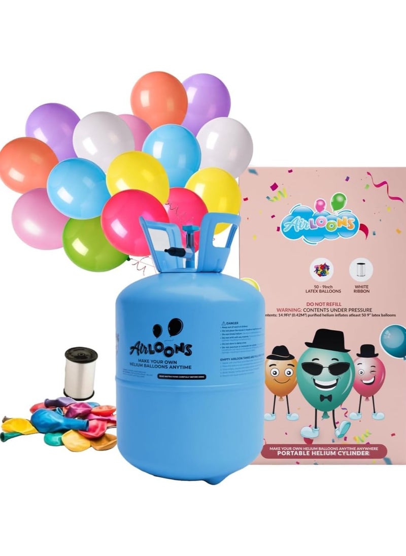 Airloons Airloons Purified Helium Tank - Inflate up to 200 Latex Balloons, 14.9 cu. ft. | Cylinder For Longer Float Time - Perfect for Your Celebrations - Islamic New Year, Back To School  - Image 2