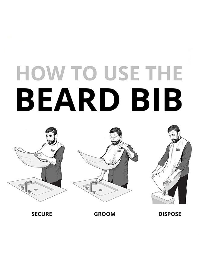 BEARD KING Beard Bib Apron for Men - the Original Cape As Seen on Shark Tank, Mens Hair Catcher for Shaving, Trimming - Grooming Accessories & Gifts for Dad or Husband - 1 Size Fits All, BLACK - Image 3