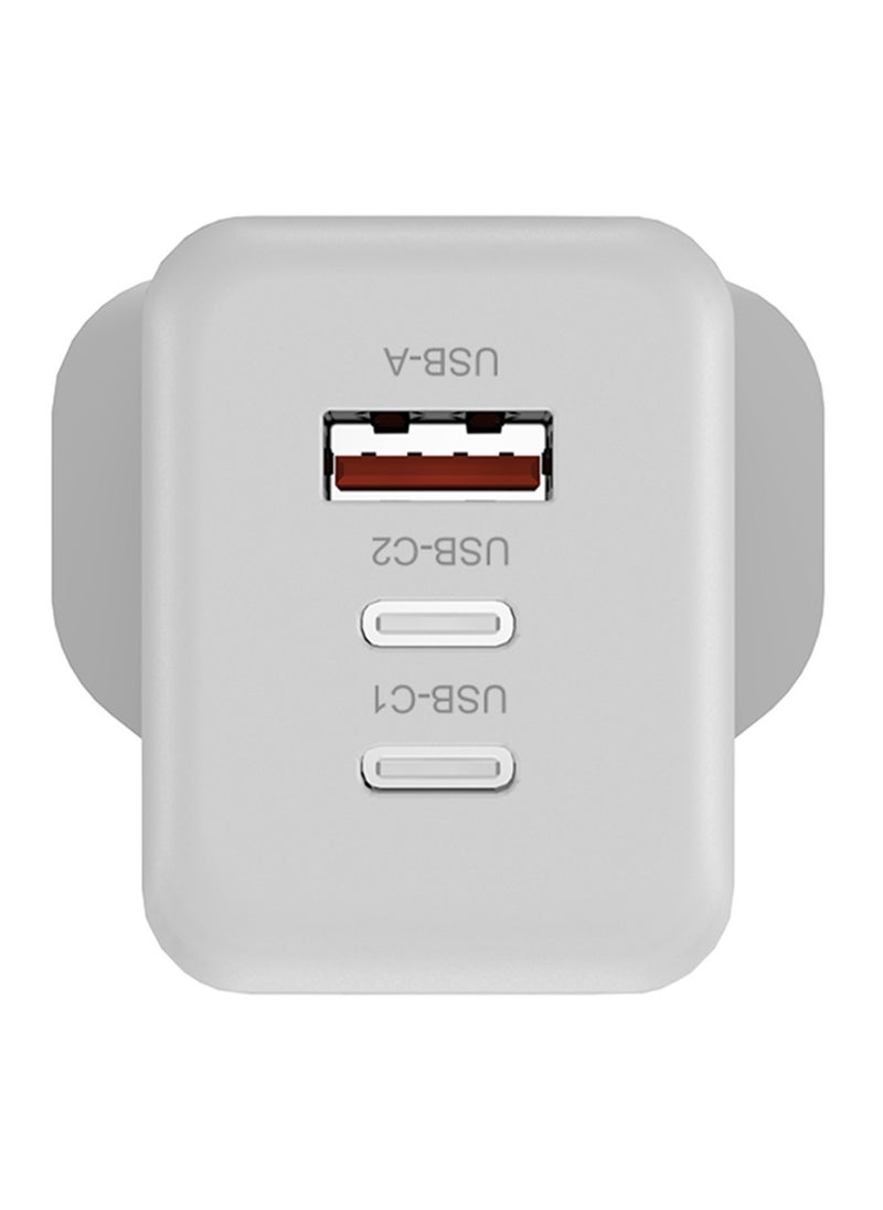 Youque - 3-Port GaN 65W Adapter, USB C to USB C, USB A to USB C Laptop/Mobile Phone/Tablet Fast Charger, Support iPhone 16 Pro Max 40W Super Fast Charging, With 100W Type-C Charging Cable For iPhone 14 Pro Max, iPhone 15 Pro Max, iPhone 16 Pro Max, HUAWEI Pura 70 Pro, Samsung S24 Ultra, and Various Devices White - Image 1