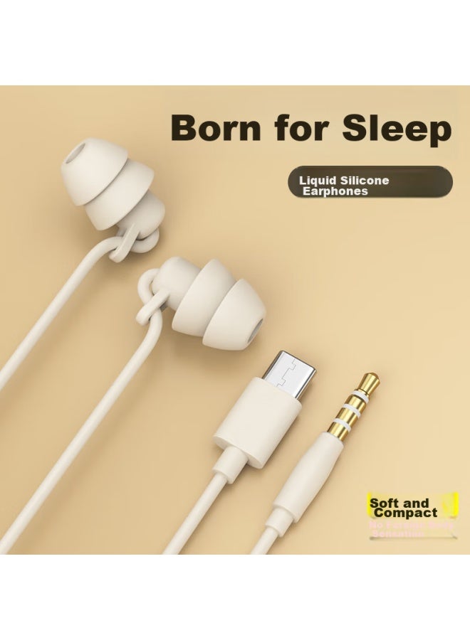Bkayp Wired Sleep Headphones With Type-c Interface, In-ear, Asmr, Noise-cancelling, Soft Earphones, Side Sleeping, Ear-friendly, Sleep-specific, Anti-snoring, Suitable For Huawei And Xiaomi - Image 2