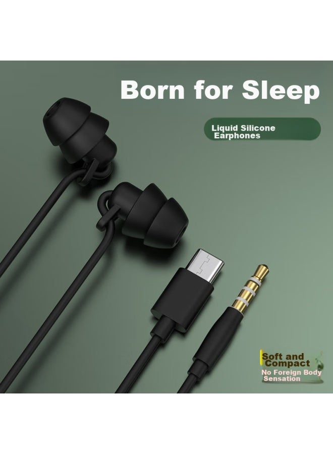 Bkayp Wired Sleep Headphones With Type-c Interface, In-ear, Asmr, Noise-cancelling, Soft Earphones, Side Sleeping, Ear-friendly, Sleep-specific, Anti-snoring, Suitable For Huawei And Xiaomi - Image 4