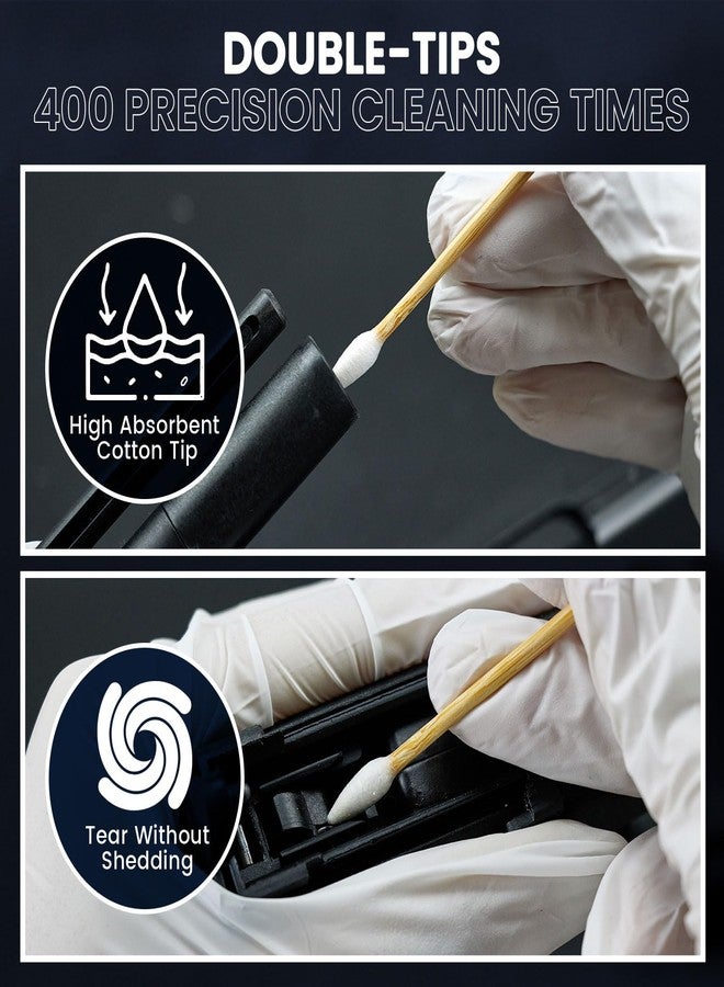 PINGMIC 200PCS Double-Ended 6" Pointed Gun Cleaning Swabs - for Precision Firearm Maintenance and Applying, Gun Cleaning Supplies, Lint-Free and Highly Absorbent - Image 5