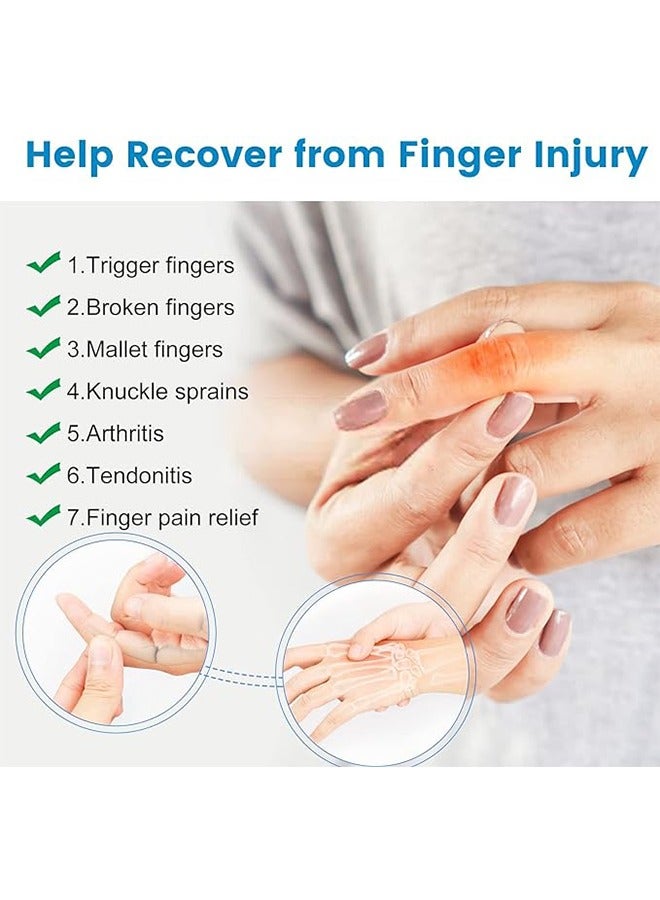 Ocean Finger Splint, Set of 2 Trigger Finger Brace with 10 Nylon Sleeves for Finger Pain Relief and Sport Injuries, Swelling Tendon Release Relieving Finger Stiffness and Sprained Knuckles  - Image 2